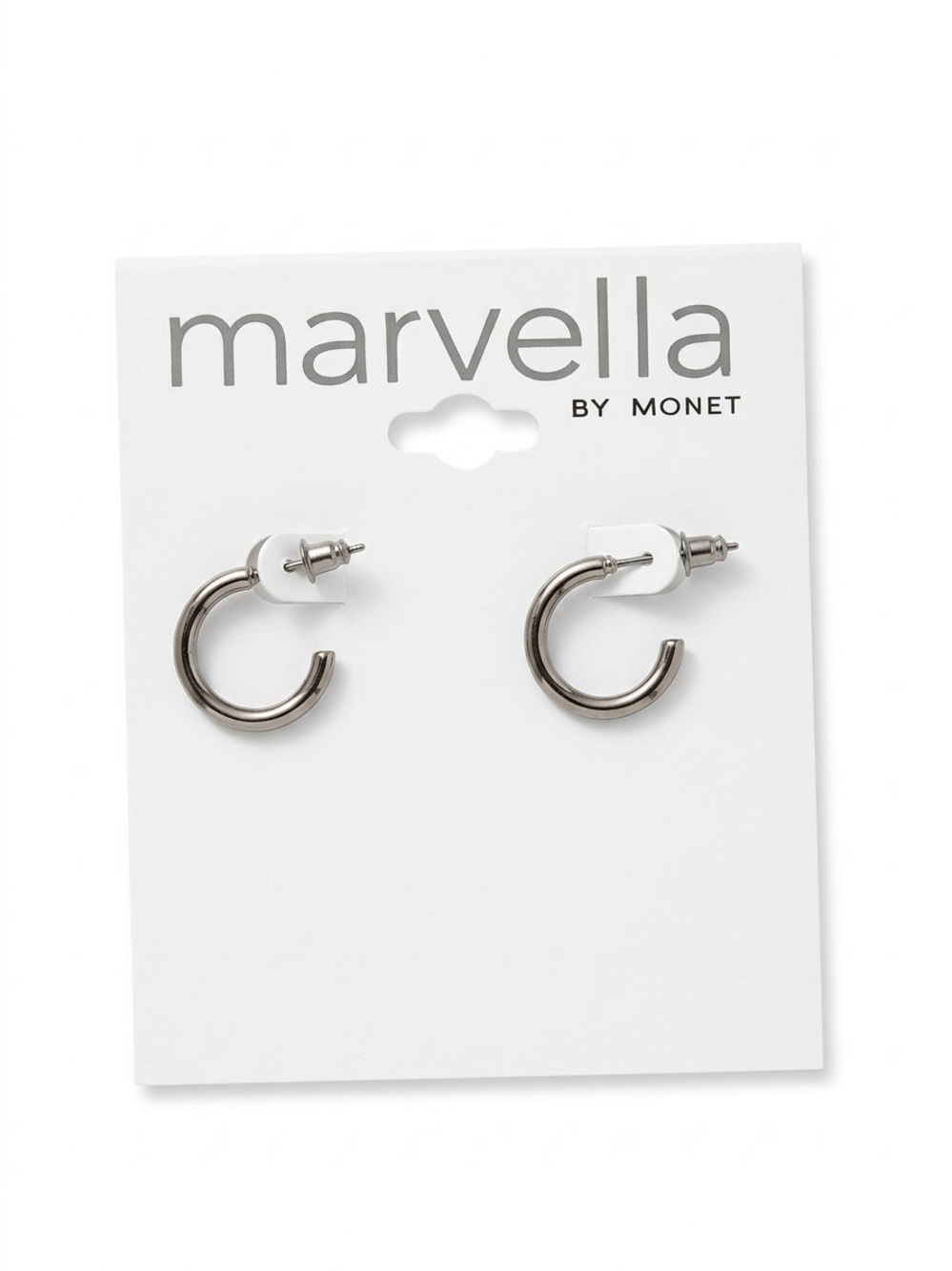 Marvella by Monet Polished Silver Hoop Earrings